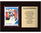 Julius Peppers Carolina Panthers Hall of Fame Stats Plaque 6x8 1 Card Prizm, Donruss, Score 2024 2025 2026