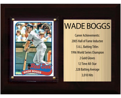 Wade Boggs Boston Red Sox Hall of Fame Stats Plaque 6x8 1 Card Topps, Bowman 2024 2025 2026