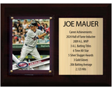 Joe Mauer Minnesota Twins Hall of Fame Stats Plaque 6x8 1 Card Topps, Bowman 2024 2025 2026