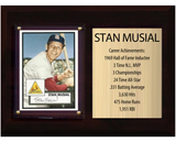 Stan Musial St. Louis Cardinals Hall of Fame Stats Plaque 6x8 1 Card Topps, Bowman 2024 2025 2026