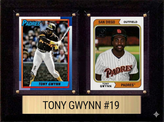 Tony Gwynn San Diego Padres Hall of Fame Fan Gift Plaque 6x8 2 Cards Topps, Bowman 2024 2025 2026