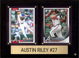 Austin Riley Atlanta Braves Fan Gift Plaque 6x8 2 Cards Topps, Bowman 2024 2025 2026