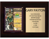 Gary Payton Seattle SuperSonics Hall of Fame Stats Plaque 6x8 1 Card Hoops, Prizm, Donruss 2024 2025 2026