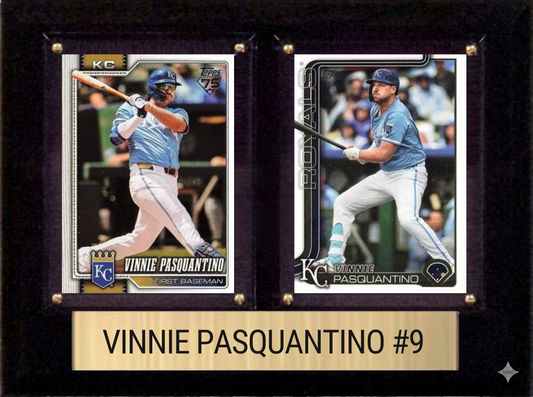 Vinnie Pasquantino Kansas City Royals Fan Gift Plaque 6x8 2 Cards Topps, Bowman 2024 2025 2026