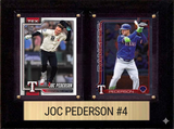 Joc Pederson Texas Rangers Fan Gift Plaque 6x8 2 Cards Topps, Bowman 2024 2025 2026