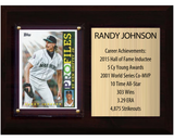 Randy Johnson Seattle Mariners HOF Fan Gift Plaque 6x8 Stats 1 Card Topps Donruss Panini 2024 2025 2026