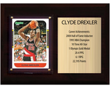 Clyde Drexler Portland Trail Blazers Hall of Fame Stats Plaque 6x8 1 Card Hoops, Prizm, Donruss 2024 2025 2026