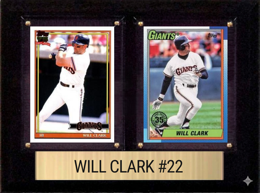 Will Clark San Francisco Giants Fan Gift Plaque 6x8 2 Cards Topps, Bowman 2024 2025 2026