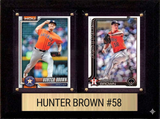 Hunter Brown Houston Astros Fan Gift Plaque 6x8 2 Cards Topps, Bowman 2024 2025 2026