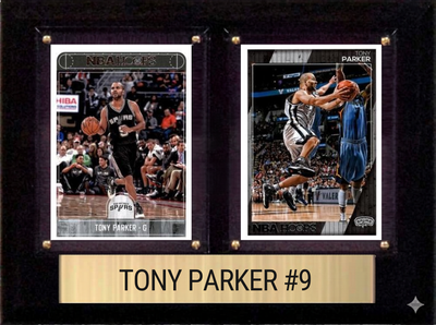 Tony Parker San Antonio Spurs Hall of Fame Fan Gift Plaque 6x8 2 Cards Hoops, Prizm, Donruss 2024 2025 2026