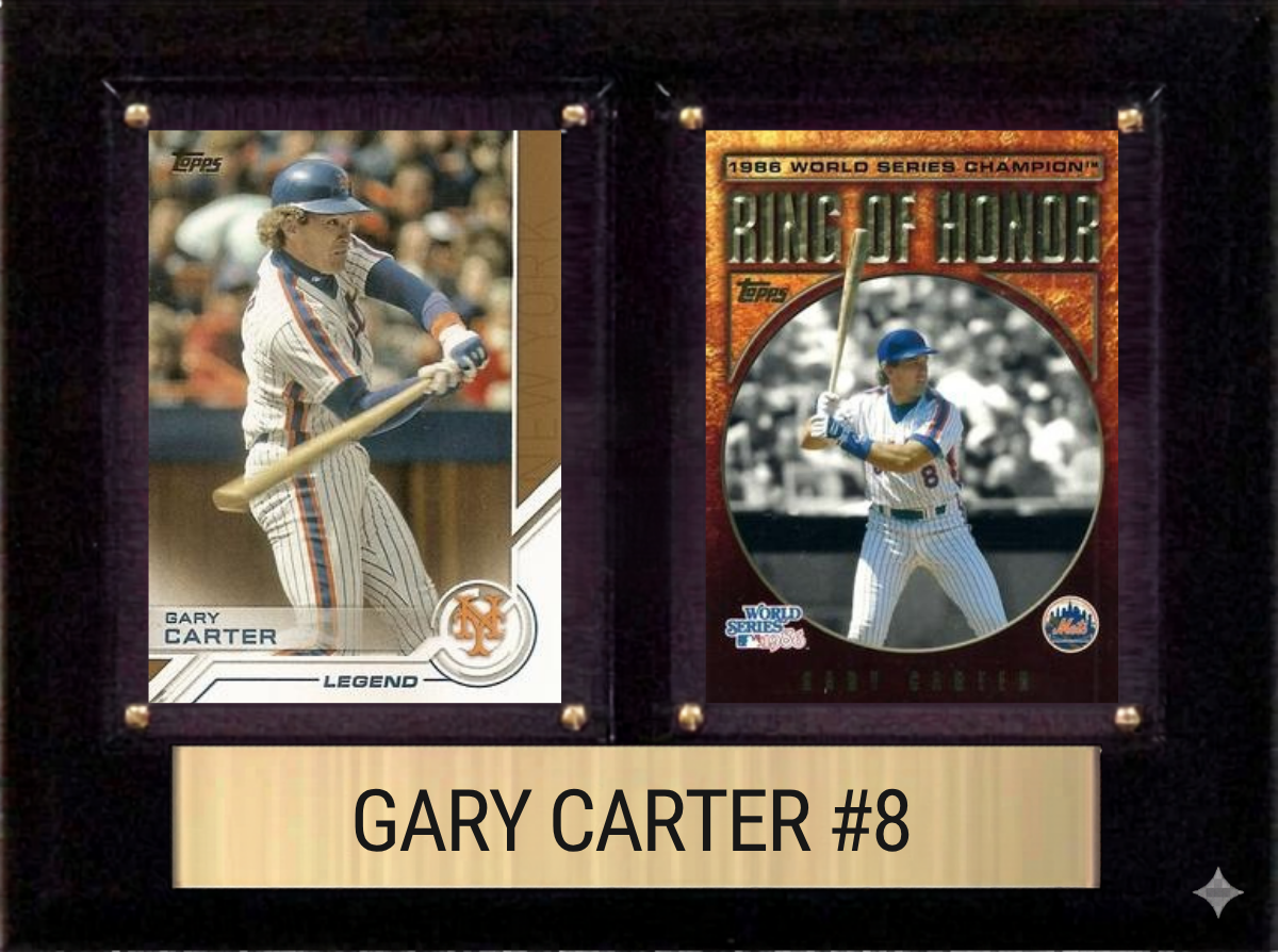 Gary Carter New York Mets Fan Gift Plaque 6x8 2 Cards Topps, Bowman 2024 2025 2026