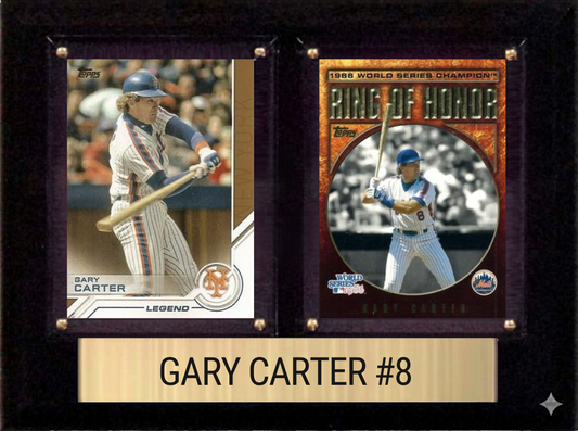 Gary Carter New York Mets Fan Gift Plaque 6x8 2 Cards Topps, Bowman 2024 2025 2026
