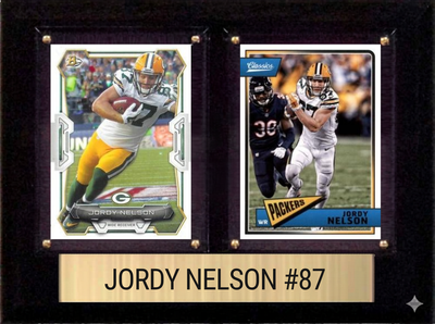 Jordy Nelson Green Bay Packers Fan Gift Plaque 6x8 2 Cards Prizm, Donruss, Score 2024 2025 2026