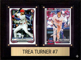 Trea Turner Philadelphia Phillies Fan Gift Plaque 6x8 2 Cards Topps, Bowman 2024 2025 2026