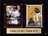Carlos Beltran New York Mets Hall of Fame Fan Gift Plaque 6x8 2 Cards Topps, Bowman 2024 2025 2026