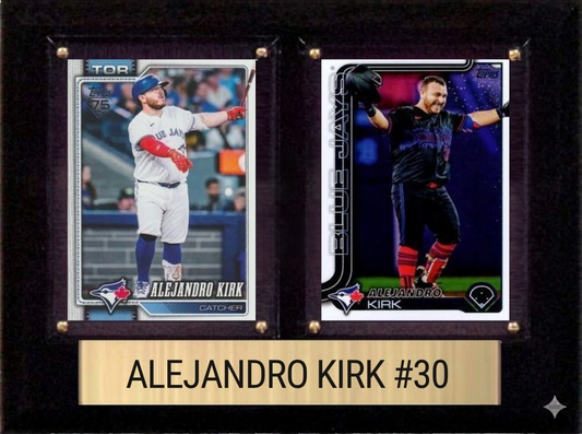 Alejandro Kirk Toronto Blue Jays Fan Gift Plaque 6x8 2 Cards Topps, Bowman 2024 2025 2026