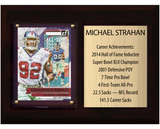 Michael Strahan New York Giants Hall of Fame Stats Plaque 6x8 1 Card Prizm, Donruss, Score 2024 2025 2026