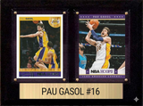 Pau Gasol Los Angeles Lakers Hall of Fame Fan Gift Plaque 6x8 2 Cards Hoops, Prizm, Donruss 2024 2025 2026