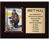 Brett Hull St. Louis Blues HOF Fan Gift Plaque 6x8 Stats 1 Card Upper Deck Parkhurst O-Pee-Chee Topps 2024 2025 2026