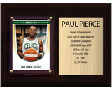 Paul Pierce Boston Celtics Hall of Fame Stats Plaque 6x8 1 Card Hoops, Prizm, Donruss 2024 2025 2026