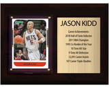 Jason Kidd New Jersey Nets Hall of Fame Stats Plaque 6x8 1 Card Hoops, Prizm, Donruss 2024 2025 2026