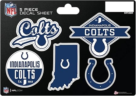 NFL 5-Pc Sticker Sheet - All Football Teams - Rico Industries - Car Wall Decal - PERFECT GIFT