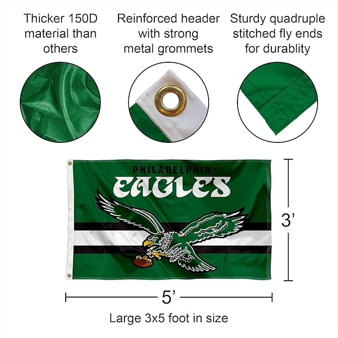 Philadelphia Eagles Throwback Vintage Retro 3x5 Banner Flag WinCraft