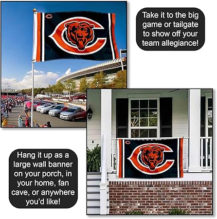 Chicago Bears Large 3x5 Flag WinCraft  - Double Sided - Home Flagpole, Tailgating, Fan Cave