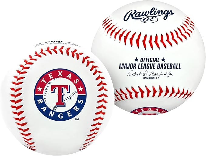 Rawlings MLB Texas Rangers Team Logo Baseball + Team 25 Pack Corey Seager Topps 2025 2024 2023