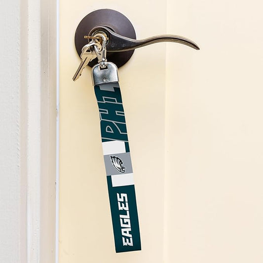 NFL Football Rico Industries Standard Wrist Lanyard Key Chain, Cute Wristlet Strap Holder for Car Keys ID Badges Card Wallet