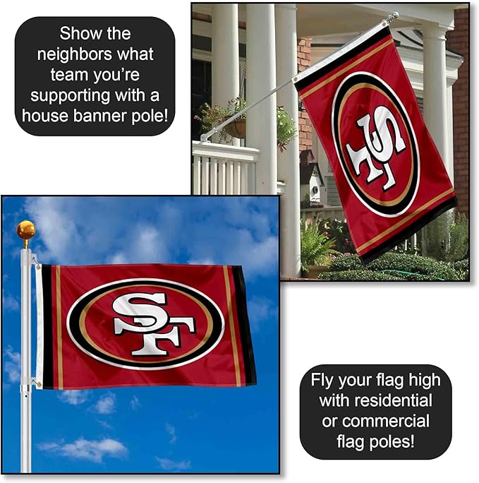San Francisco 49ers Large 3x5 Flag WinCraft  - Double Sided - Home Flagpole, Tailgating, Fan Cave