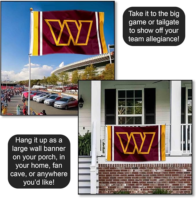 Washington Commanders Large 3x5 Flag WinCraft  - Double Sided - Home Flagpole, Tailgating, Fan Cave
