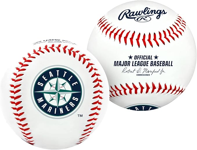 Rawlings MLB Seattle Mariners Team Logo Baseball + Team 25 Pack Cal Raleigh Topps 2025 2024 2023