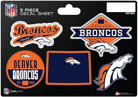 NFL 5-Pc Sticker Sheet - All Football Teams - Rico Industries - Car Wall Decal - PERFECT GIFT