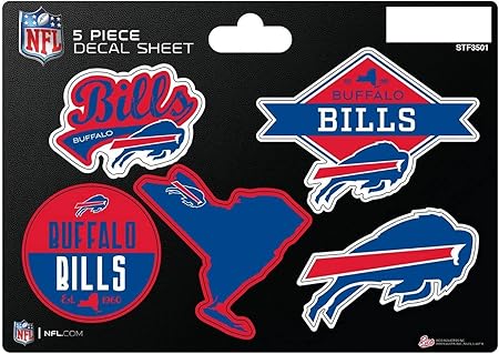 NFL 5-Pc Sticker Sheet - All Football Teams - Rico Industries - Car Wall Decal - PERFECT GIFT