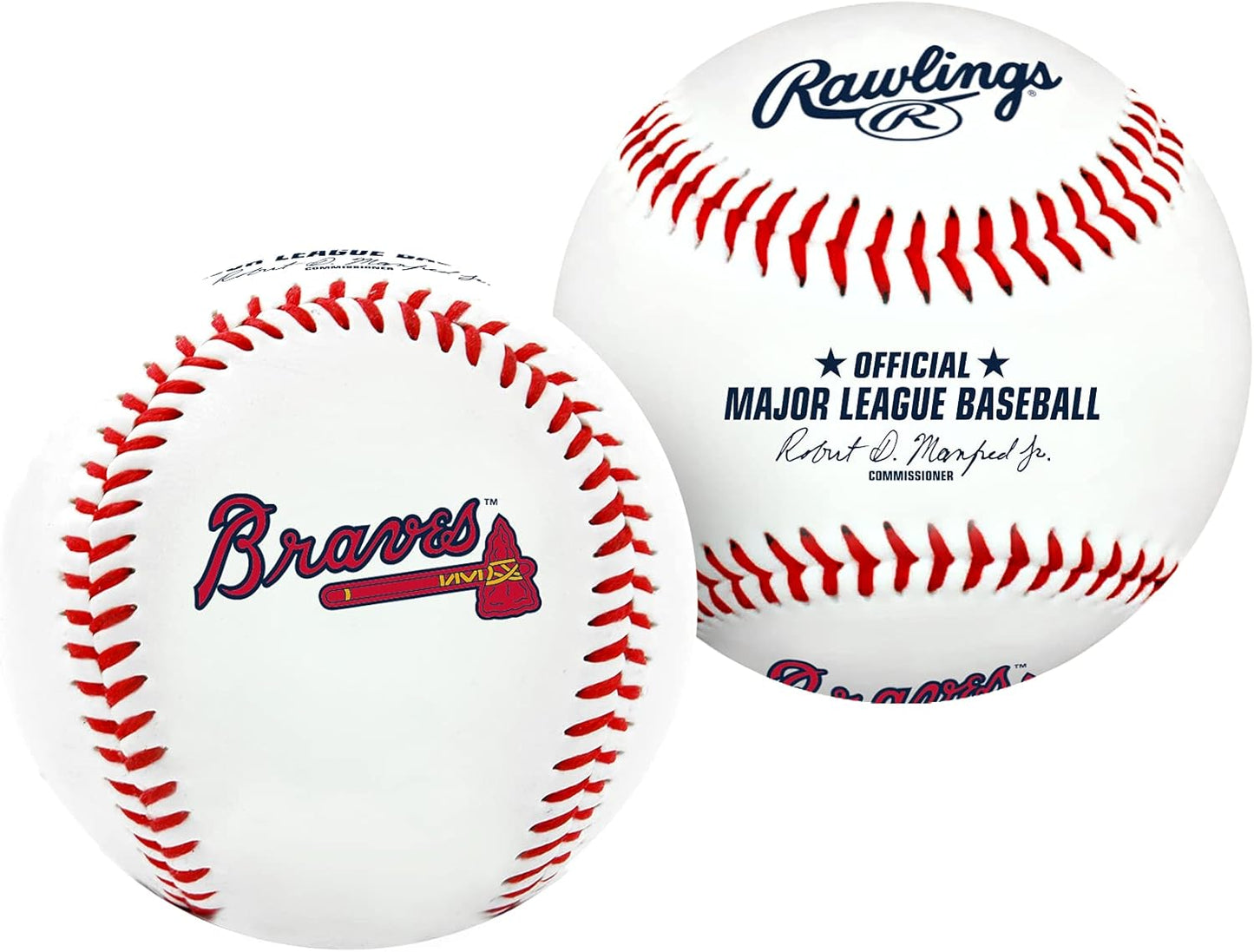 Rawlings MLB Atlanta Braves Team Logo Baseball, White - Great For Autographs - Jarden