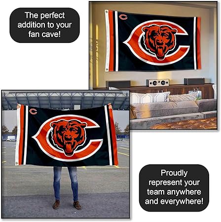 Chicago Bears Large 3x5 Flag WinCraft  - Double Sided - Home Flagpole, Tailgating, Fan Cave