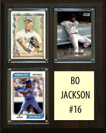 Bo Jackson #16 3 Card Plaque Topps Bowman 2023 2024 Kansas City Royals
