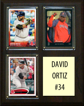 David Ortiz #34 3 Card Plaque Topps Bowman 2023 2024 Boston Red Sox