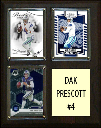Dak Prescott 3 Card Plaque Donruss Fleer Topps 2023 2024 Dallas Cowboys