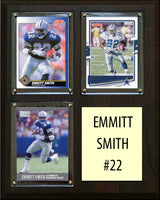 Emmitt Smith 3 Card Plaque Donruss Fleer Topps 2023 2024 Dallas Cowboys