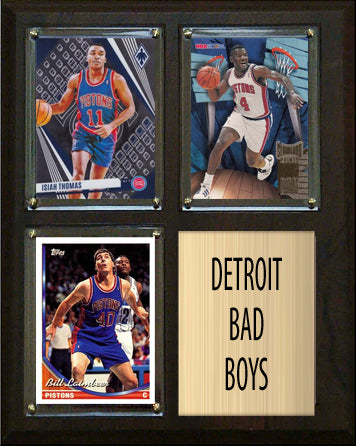 Detroit Pistons Bad Boys 3 Card Plaque Donruss Hoops Fleer Topps Isiah Dumars Laimbeer