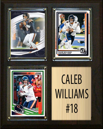 Caleb Williams 3 Card Plaque Donruss Fleer Topps 2025 2024 Chicago Bears