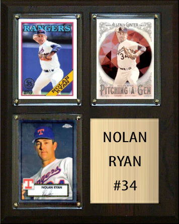 Nolan Ryan #34 3 Card Plaque Topps Bowman 2023 2024 Texas Rangers