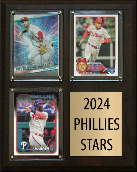 2024 Philadelphia Phillies 3 Card Plaque Topps Bowman Bryce Harper Bohm Turner