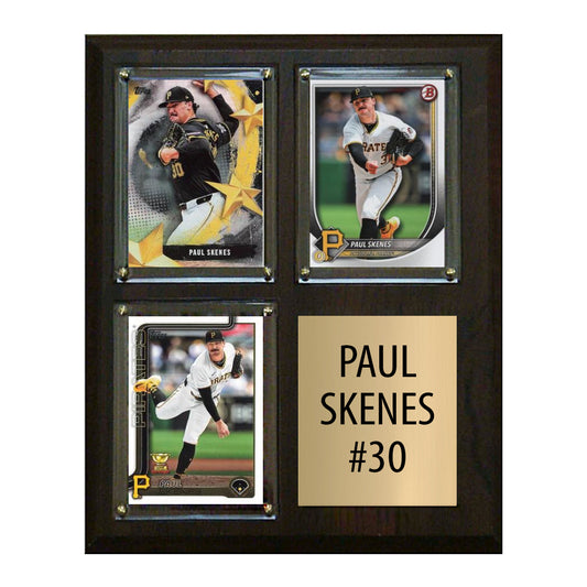 Paul Skenes 2025 2024 3 Card Plaque Topps Bowman Pittsburgh Pirates