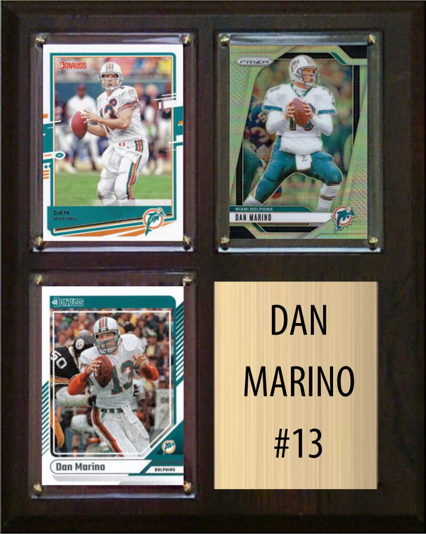 Dan Marino Miami Dolphins HOF Fan Gift Plaque 8x10 3 Cards Topps Donruss Panini 2024 2025 2026