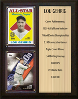 Lou Gehrig New York Yankees HOF Fan Gift Plaque 8x10 Stats 2 Cards Topps Donruss Panini 2024 2025 2026