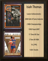 Isiah Thomas Detroit Pistons HOF Fan Gift Plaque 8x10 Stats 2 Cards Panini Donruss Hoops Prizm Topps 2024 2025 2026