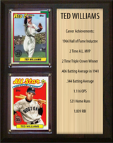 Ted Williams Boston Red Sox HOF Fan Gift Plaque 8x10 Stats 2 Cards Topps Donruss Panini 2024 2025 2026